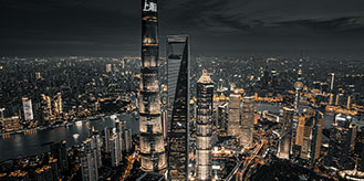 Imagen nocturna de Shangai